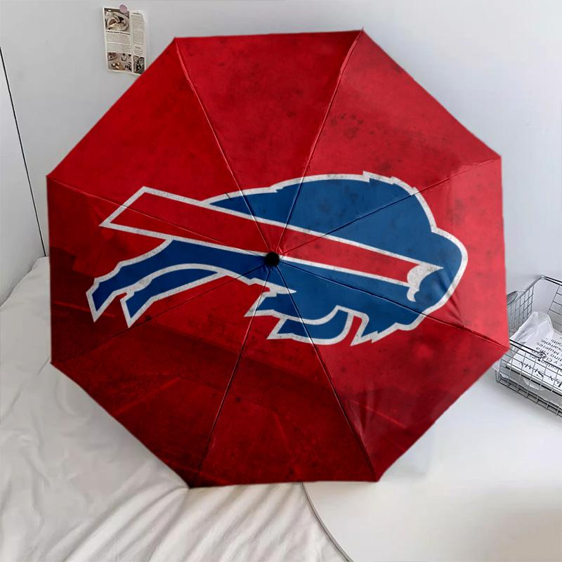 Buffalo Bills pattern, automatic folding umbrella, portable and foldable design, 8 ribs, a Christmas or birthday gift.