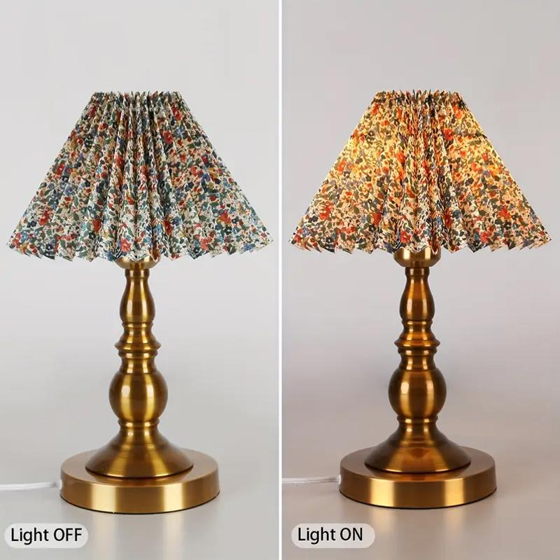 1PC Floral Pleated Lamp Shade Bedroom Pleated Cone Light Cover Elegant Lamp Cover Floor Lamps Fabric Cover Table