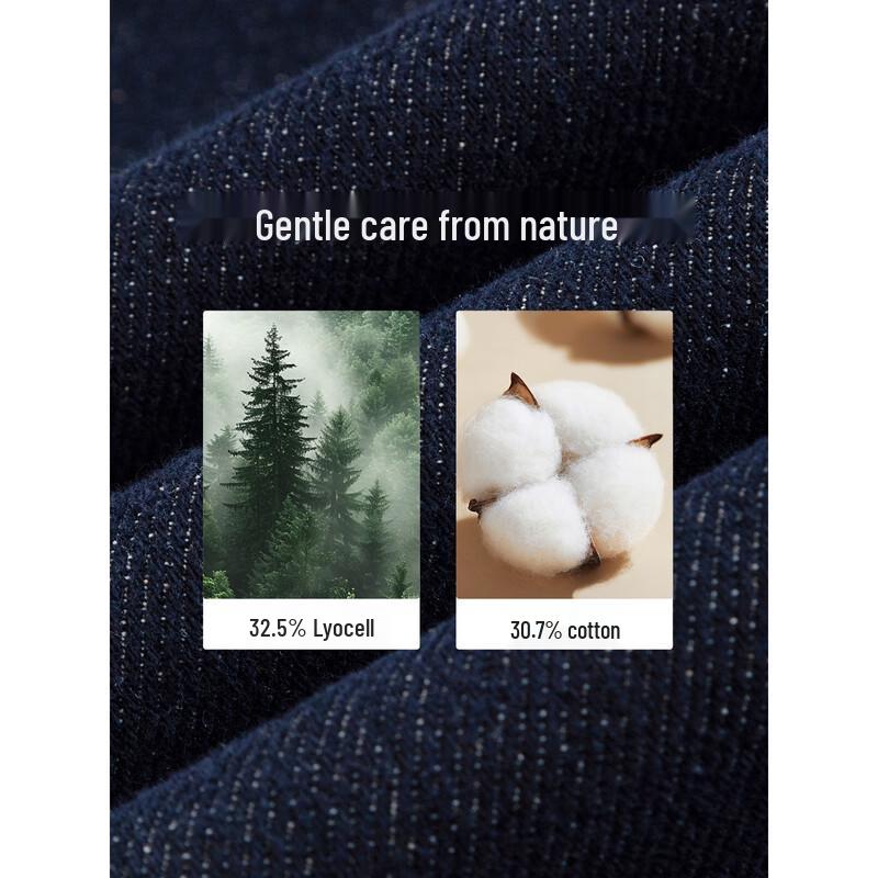 Mengshuya Women's High-Waist Fleece-Lined Wide-Leg Denim Jeans