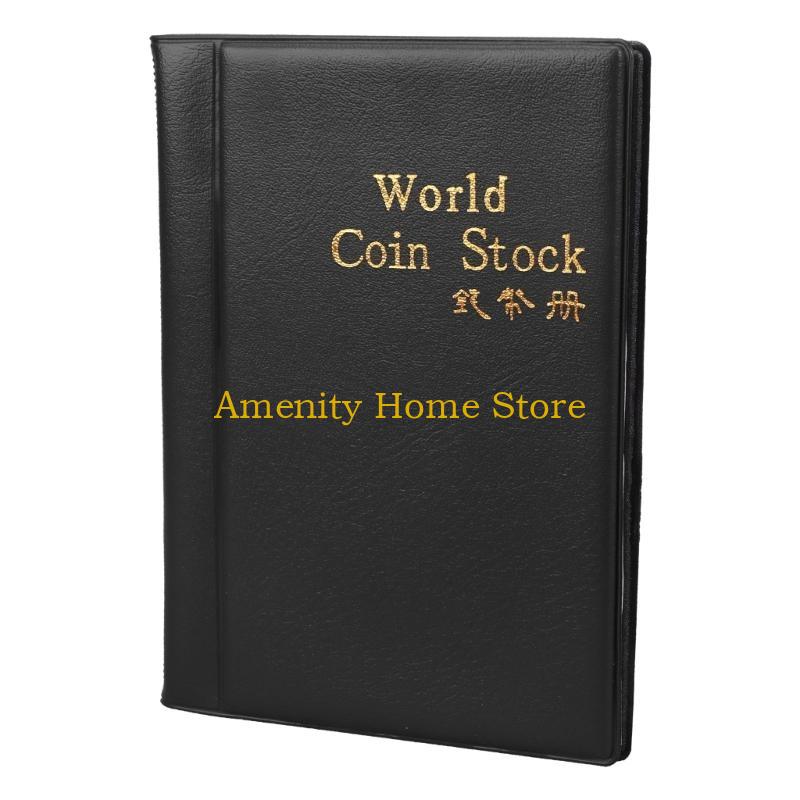 F26C Coin Album, 10 Pages Storage Sheets with 120 Coins Pockets Penny Collection Book Mini Money Collecting Holder for Coin