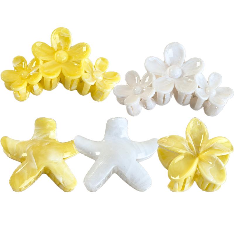 Smudge Textured Hair Clip Women's High-end Sense Wavy Flowers Shark Clips Versatile Hair Accessories
