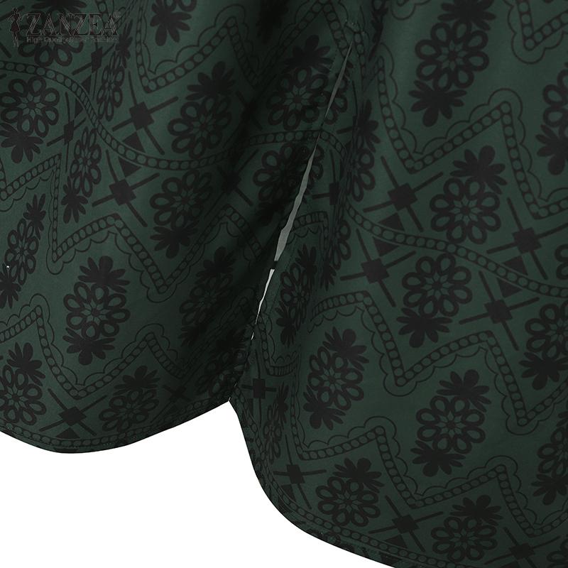 ZANZEA Elegantní dámské ležérní šaty s výstřihem do V, krátkým rukávem a potiskem