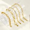 1 Piece Fashion304 Stainless Steel Handmade 18K Gold Plated Oval Link Chain Bracelets For Women Men Gift 17cm(6.7") long