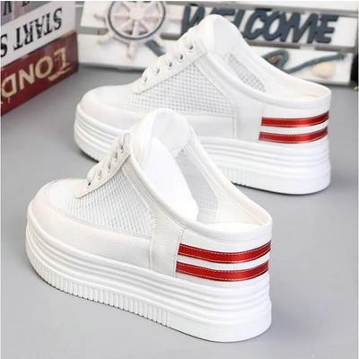 High Quality Femme Wedges Half Slipper Shoes Woman Sneakers Chunky Platform Casual Increase Zapatillas Mujer Flats Ert56