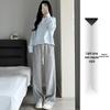 Gray Banana Women's Slimming Straight-Leg Track Pants - Petite 2025 Collection, Narrow Flare, Versatile Casual Wear for Spring and Autumn.