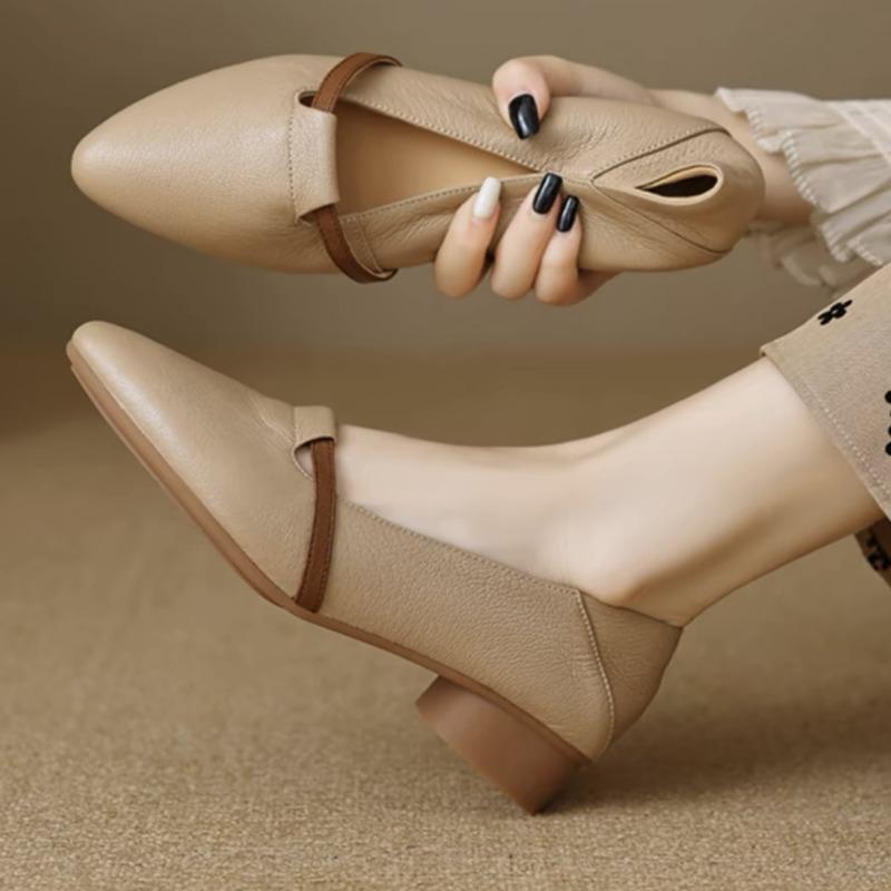 Women High Heels Spring Summer New Pointed-toe Pu Leather Casual Shoes Banquet Party Women Simple Pumps Fashion Single Shoes