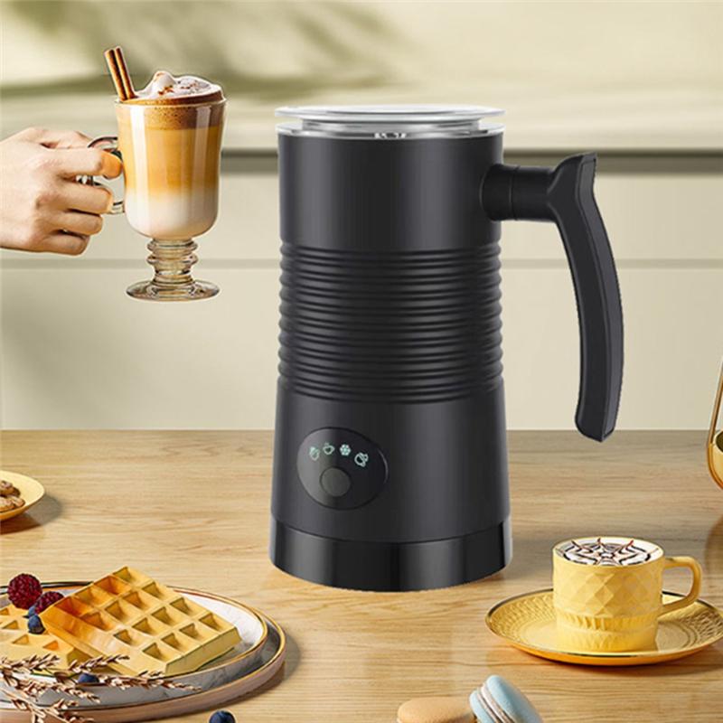 

B98A-4-In-1 Electric Hot And Cold Foam Maker 400W Automatic Milk Foamer Machine For Coffee Cappuccino Latte US Plug чорний