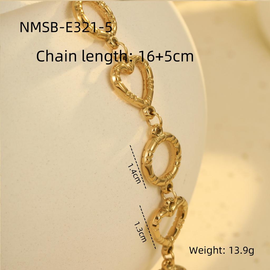 Chunky Geometric Chain Bracelet PVD Gold Plated Stainless Steel Link Bracelet Non Tarnish Fashion Jewelry Women