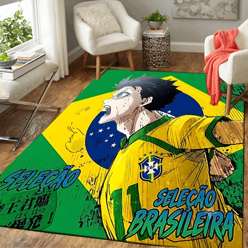 1pc Brazilian Soccer Hero Carpet Rug for Bedroom Living Room Decor Sofa Home Game Area Rug Non-slip Floor Mat. DT71601186