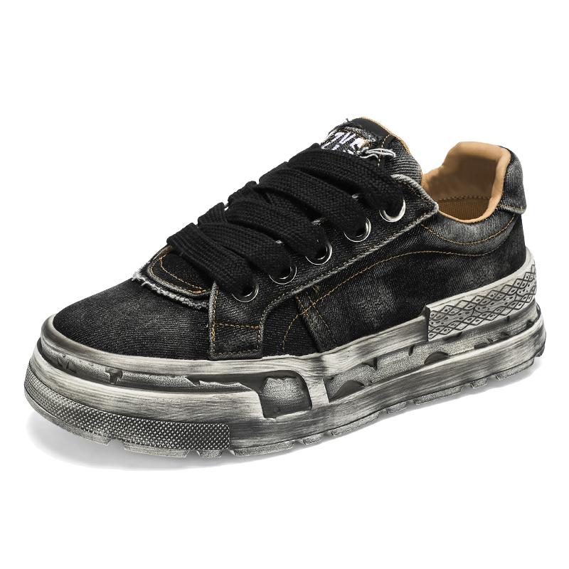 Retro Denim Canvas Shoes Men Sneakers Harajuku Designer Board Shoes Men Lace Up Platform Casual Sneakers Man zapatillas de lona