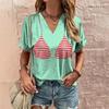 Summer Funny Bikini 3D Print T-shirts Women Casual Fashion Streetwear Short Sleeve V-Neck T Shirt Harajuku Tees Tops Clothing