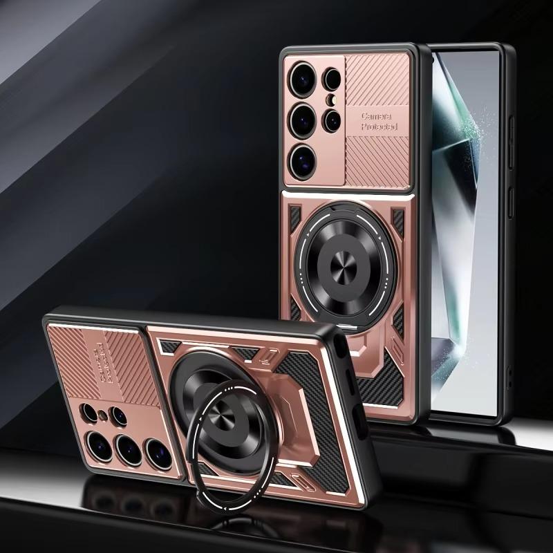 For Samsung Galaxy S25 S24 Ultra S23 FE S22 Plus S21 FE Luxury Magsafe Magnetic Wireless Charging Armor Case