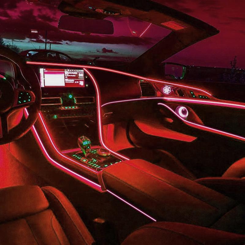 Set di Strisce LED Decorative Ambientali per Interni Auto USB