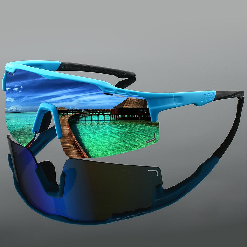 Semi Rimless Sports Goggle Men Y2K Mirror Outdoor Cycling Sunglasses Femal Futuristic Punk Decor Anti-UV Hiking Shades