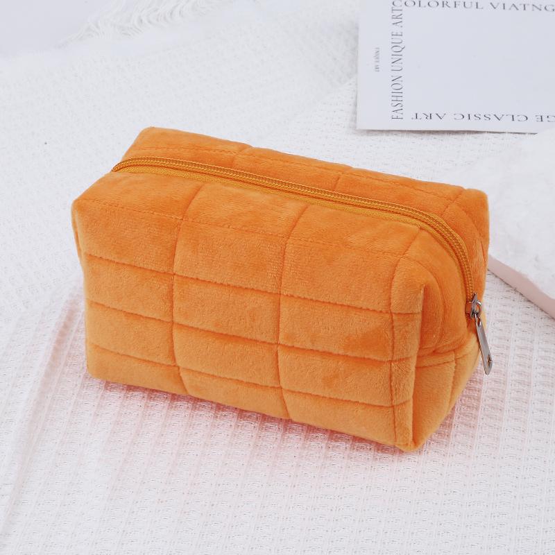 Plush Makeup Bag For Women Zipper Large Soft Cosmetic Bag Travel Make Up Toiletry Bag Washing Pouch Travel Organizer Bag
