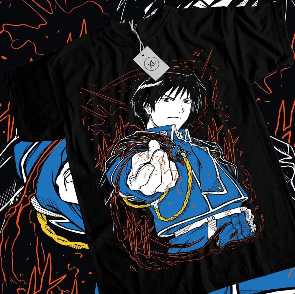 Roy Mustang TShirt Fullmetal Alchemist Lust Fma Anime Girl Black Shirt All Size S