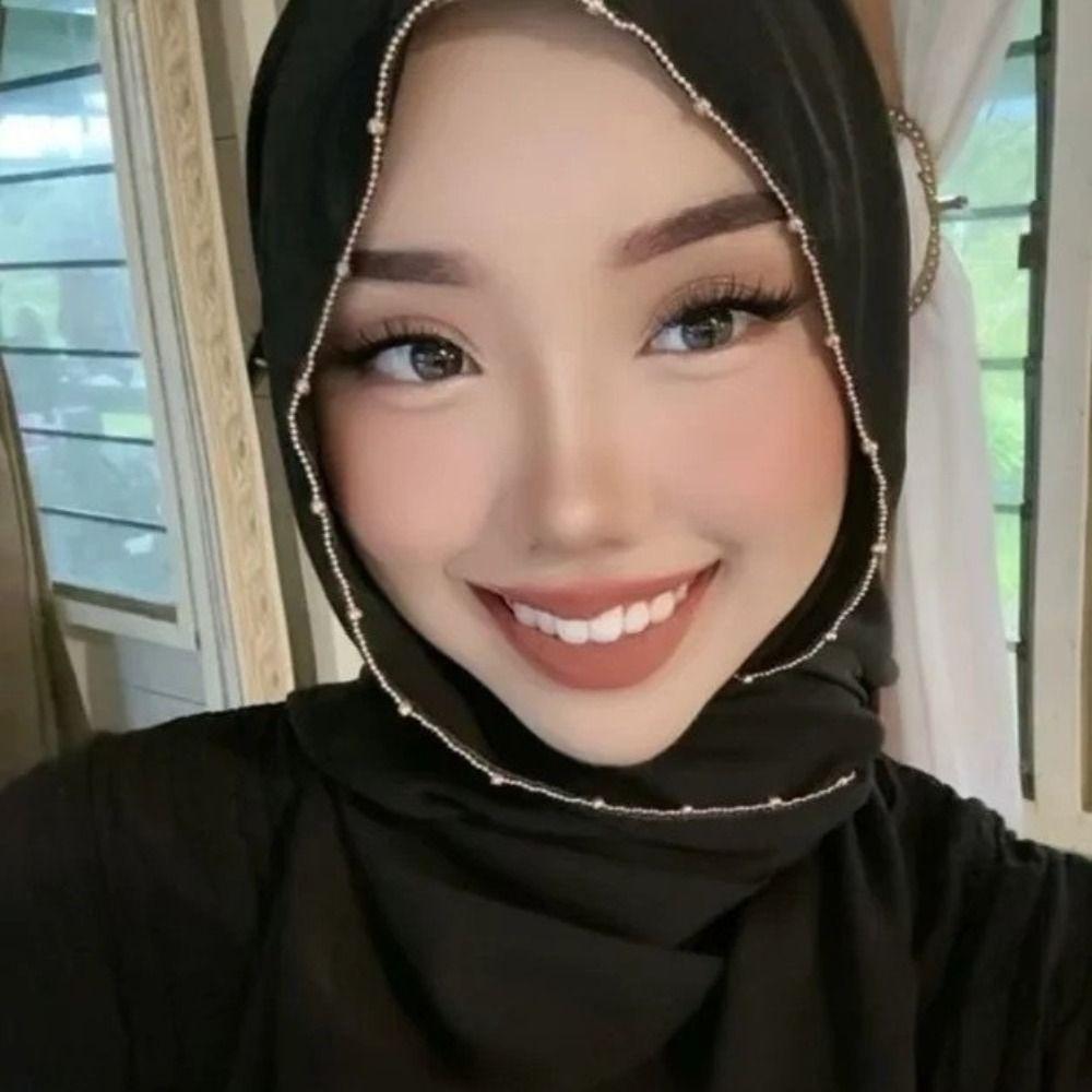 Long Ethnic Style Scarf Solid Color Islamic Turban Elegant Hijab Scarf  Women