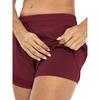 Pantaloncini da Yoga da Donna ad Asciugatura Rapida con Tasca | Larghi, Non Trasparenti, Tessuto Elasticizzato Medio, Grigio, Doppio Uso Fitness e Casual, Pantaloncini con Tasca Laterale