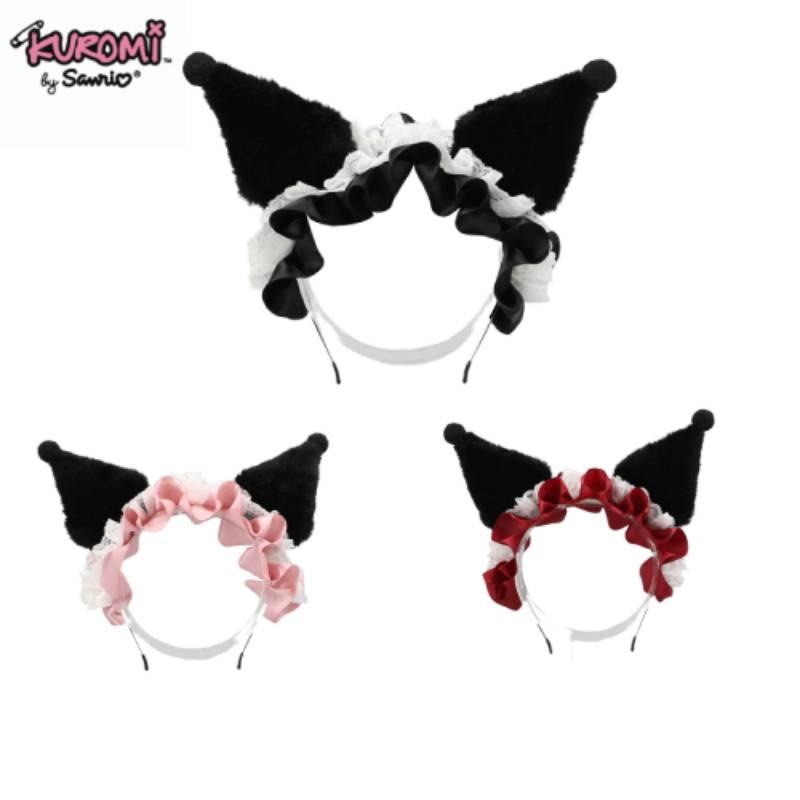 Kuromi Plush Headband Lolita Lace Hair Accessory Adorned Girl Headdress