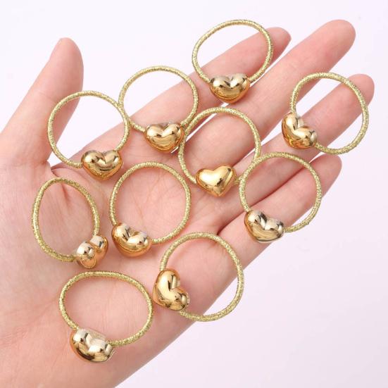 10Pcs Hair Rope Super Elastic Soft Fabric Heart-Shaped Hair Ties Holiday Hair Decorations DIY Hairstyle Accessories