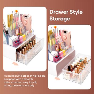 Acrylic Storage Rack Nail Art Tools Organizer Nail Salon Display Rack Large Capacity Storage Box Gel Polish Cosmetic Drawer