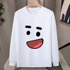 High-End Pure Cotton Men'S Trendy Long-Sleeved T-Shirt Bottoming Shirt Heavy Printing Men'S Clothing Simple And Versatile