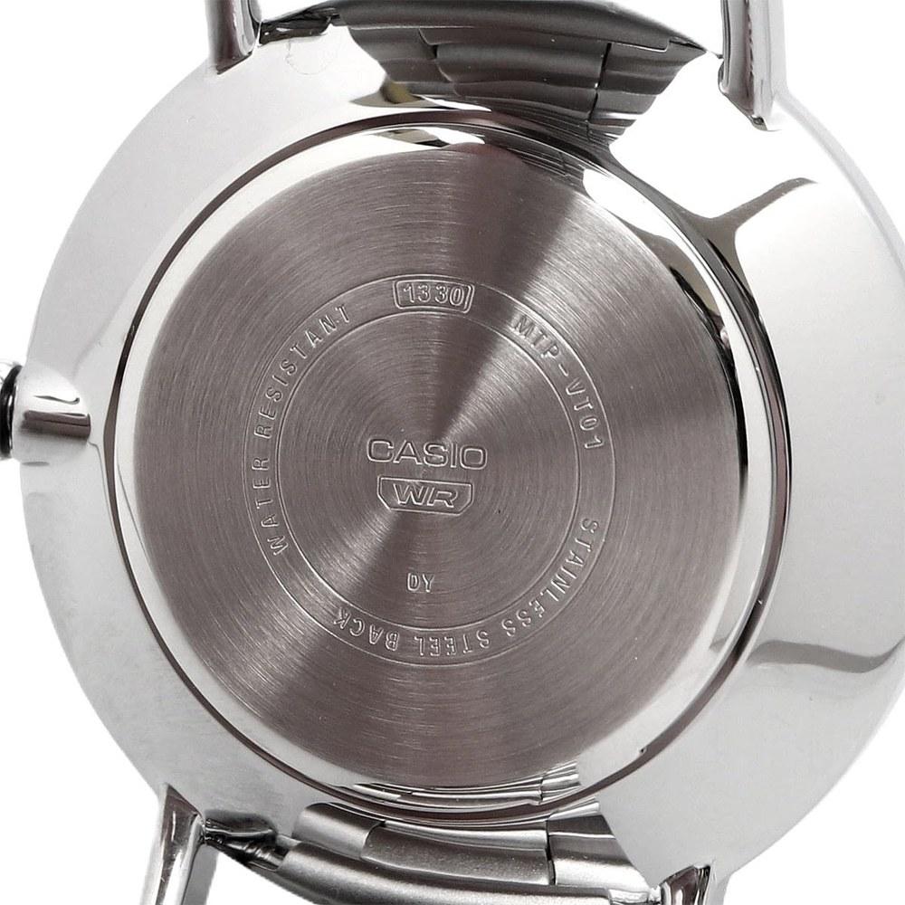 Casio Quartz Men's Wristwatch MTP-VT01D-2B Navy Metal Band