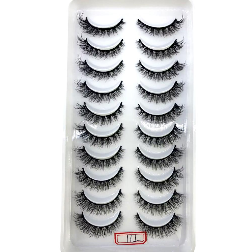 AMSDCN Artificial Mink Short Natural Dramatic False Eyelashes Short Eyelashes 10 Pairs of 3D Eyelash Makeup False Eyelashes