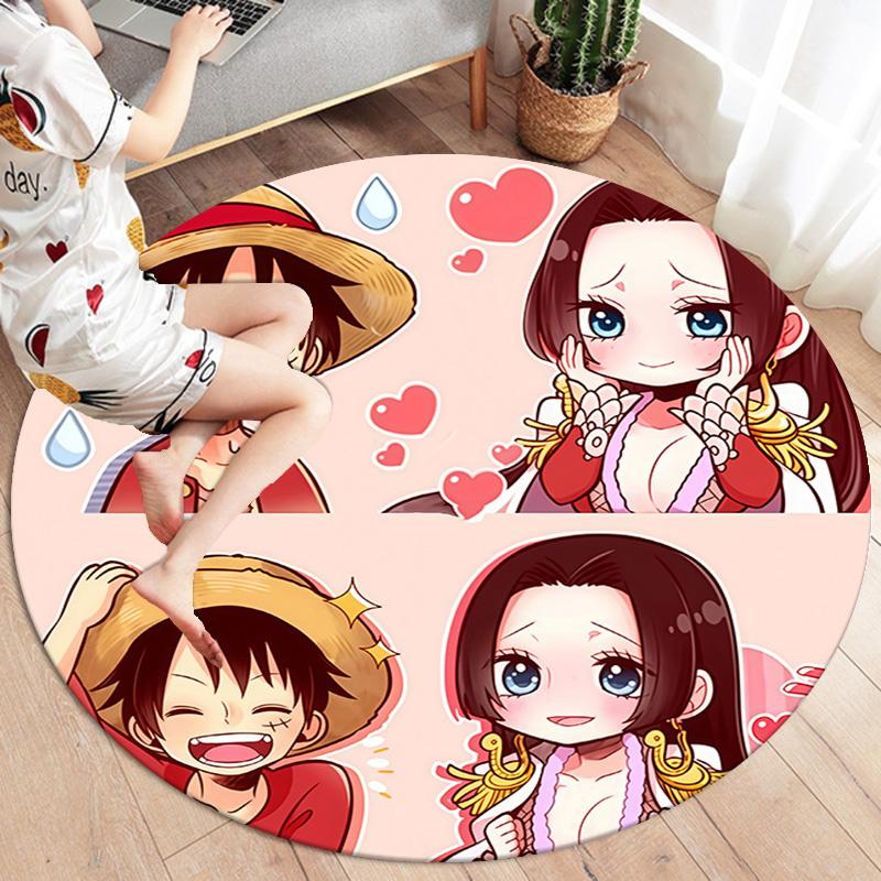 One Piece Boa Hancock Round Area Rug Carpet Rug For Living Room Bedroom Sofa Playroom Decor Nonslip Floor Mat