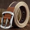 Unisex Design Casual Versatile Canvas Material Waist Belt Metal Needle Buckle Woven Pants Waist Belt Youth Student Jeans Belt