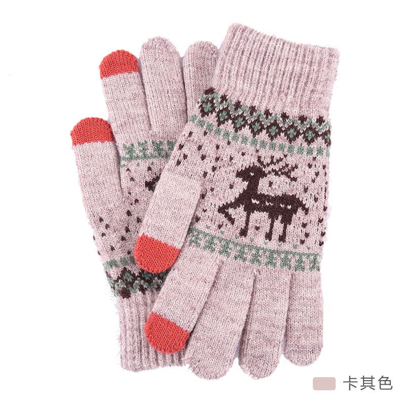 New Knitted Wool Snowflake Gloves Men and Women Autumn and Winter Warm Christmas Magic Gloves Adult