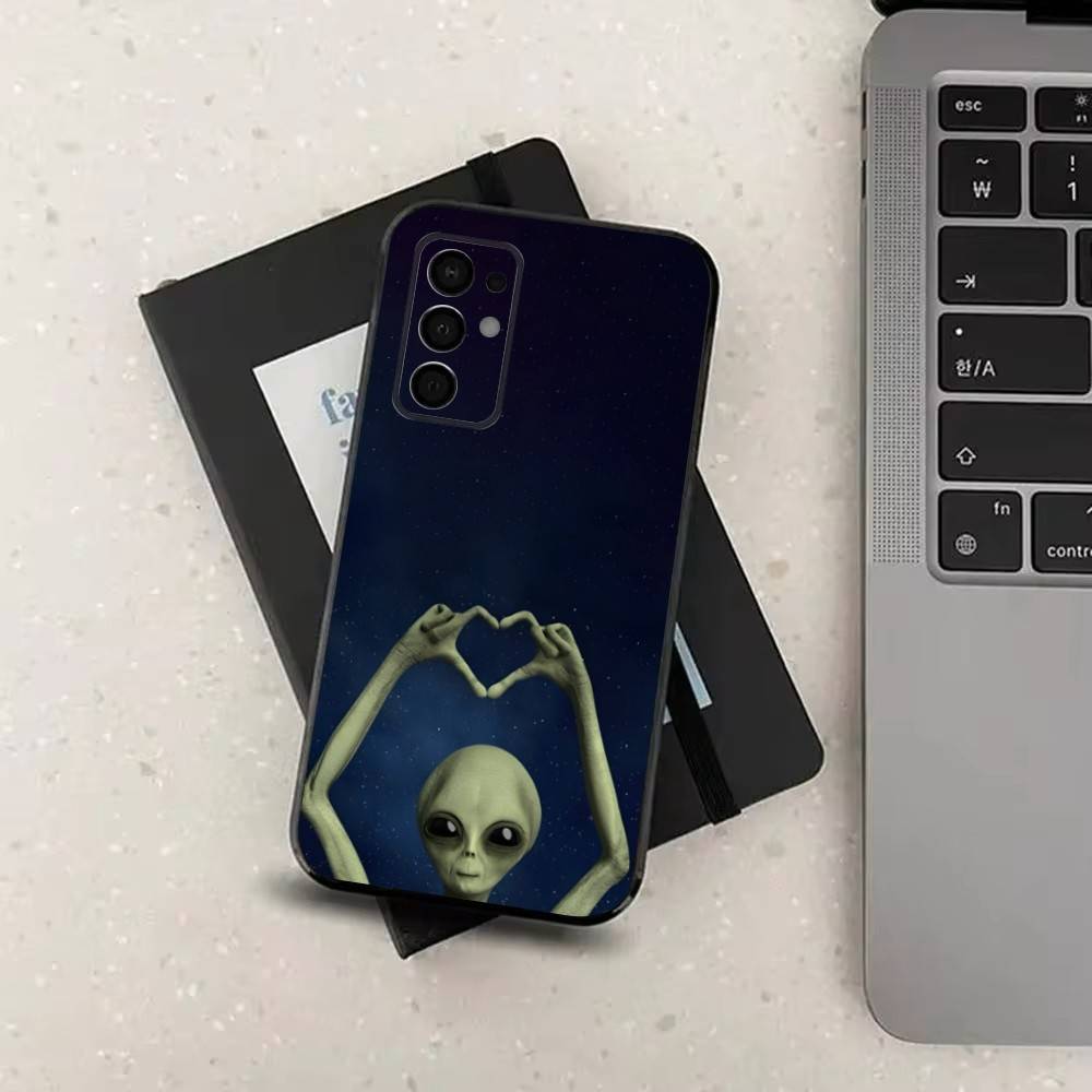 Singular Space UFO Alien Phone Case For Samsung Galaxy A73,31,32,72,41,53,52,71,22,5G,Note,J7,8,9 Soft Black Silicone Cover