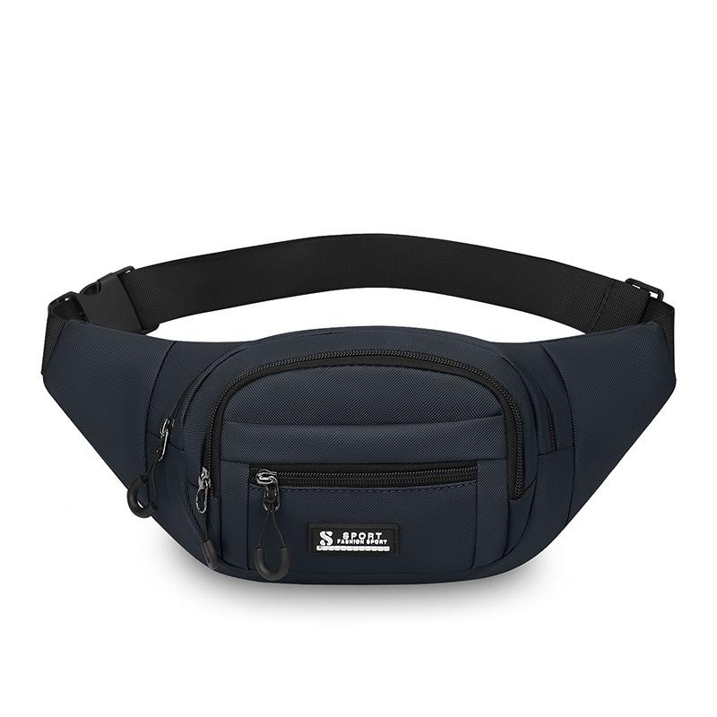

Мужская поясная сумка для занятий спортом на открытом воздухе, большая вместимость для хранения, износостойкая, легкая, водонепроницаемая нагрудная сумка, многофункциональная сумка через плечо темно-синий
