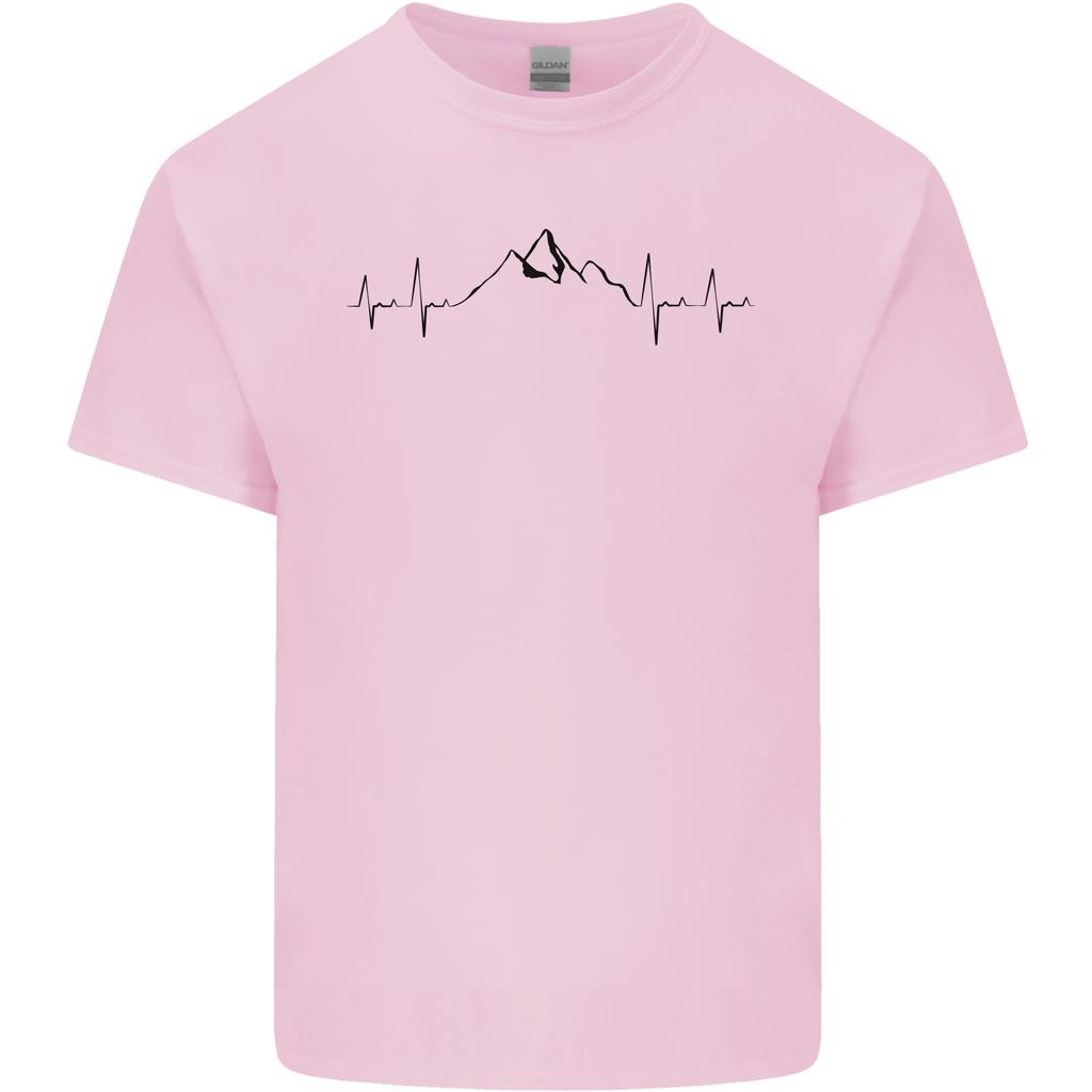 Mountain Ecg Hiking Trekking Climbing Pulse Unisexs Light Cotton Tshirt