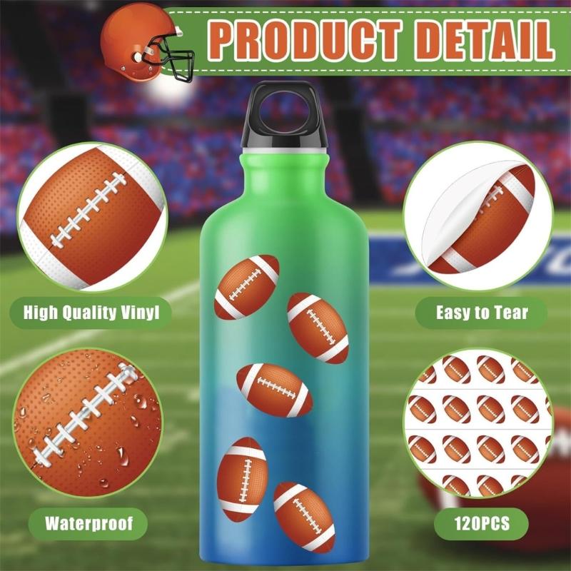 120pcs Football Decorative Sticker For Parties And Sport Event Rugbys Themed Party Decoration
