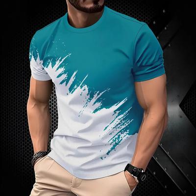 Nueva Moda de Verano Camisetas Tendencia Hombre Casual Estampado 3D Novedoso Interesante Patrón Camisetas Redondas Cuello O Manga Corta Tops
