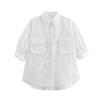 2025 Spring Women's Fashion Versatile Lapel Pocket Shirt