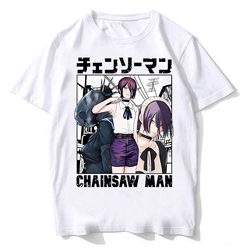Chainsaw Man Reze Mitaka Asa Tee Anime High Quality Cotton Short Sleeved T-shirt Men Women Summer Casual Street