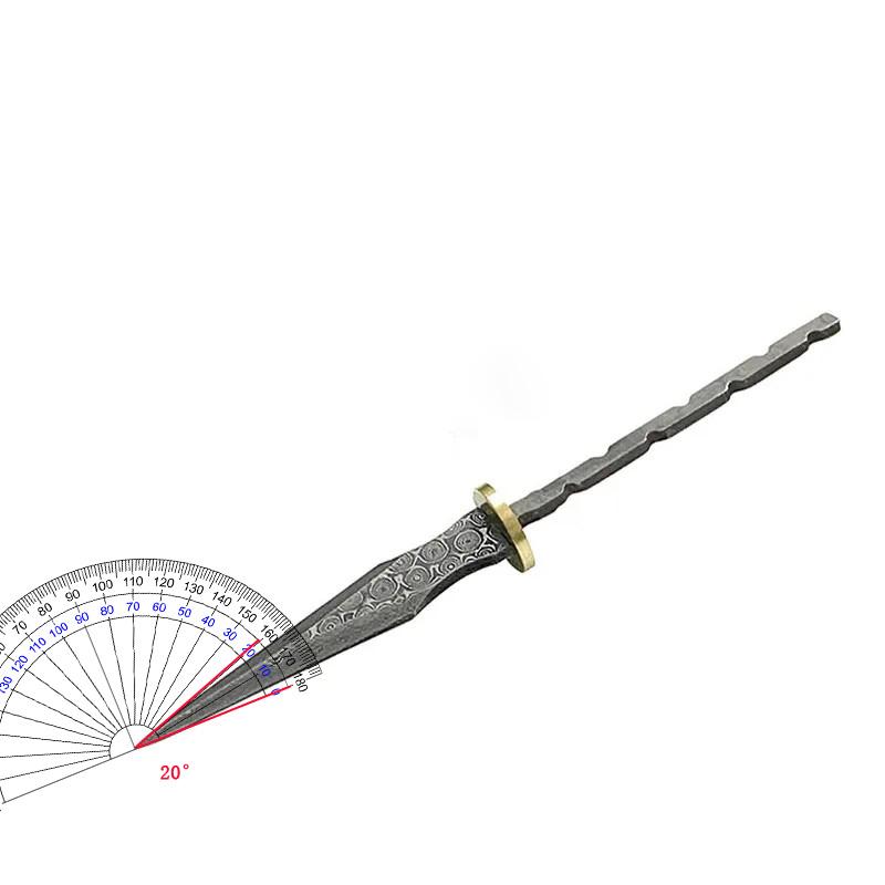 Wholesale DIY Tea Knife Blank Rosette Real Damascus Steel Pu 'er Tea Needles Cutter Stainless Steel Metal Handle