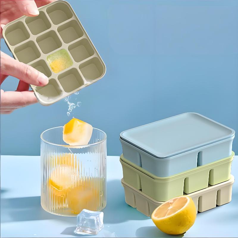 Baby Ice Cube Tray Silicone With Lids Flexible Ice Molds For Beverages,Baby Food Storage Mould, Bpa-Free