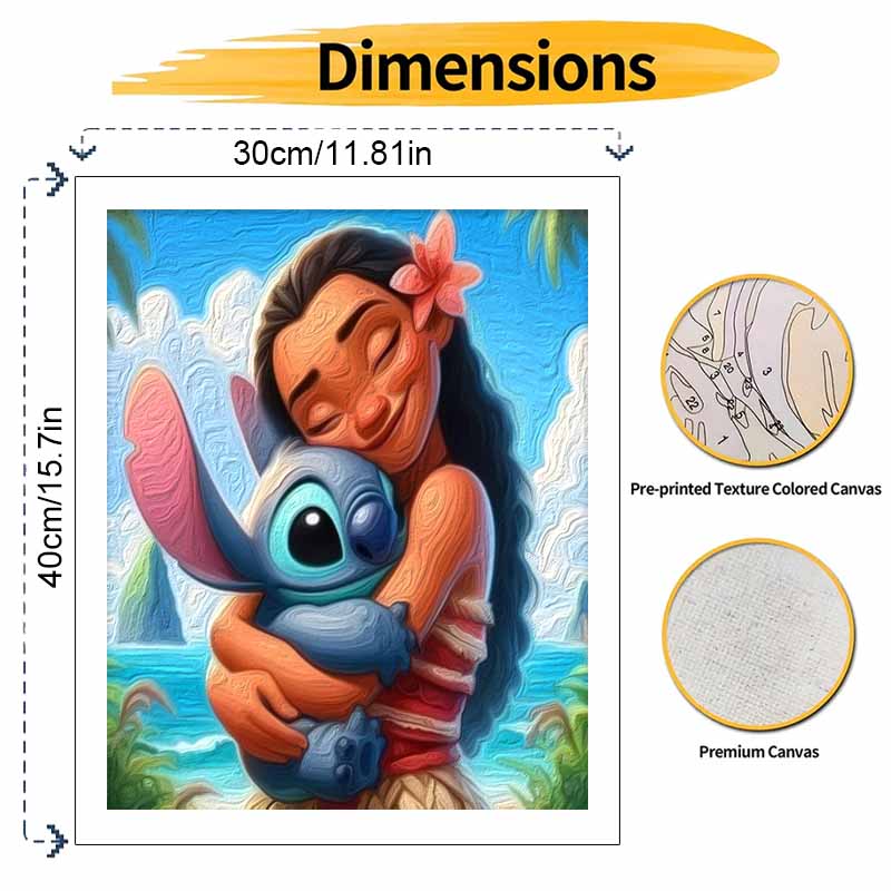 Disney Moana Stitch DIY Oil Painting Kits Hand Painting Home Decor Craft Gift Ideas Wall Art Canvas Picture Painting Paint By Number