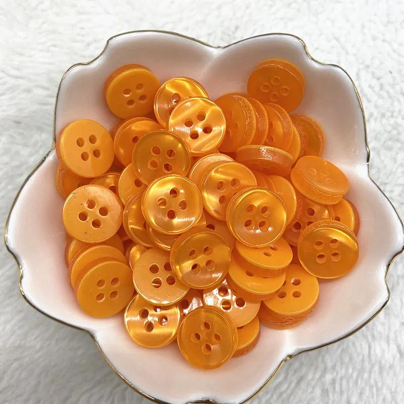 50Pcs 12Mm Color Resin Cat Eye Button Pearllight Bowl Shape Four Eye Button Wedding Decoration Sewing Accessories
