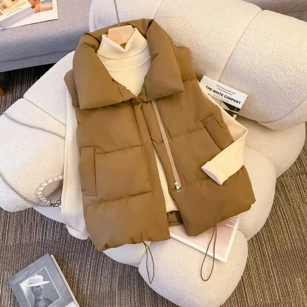 Women's Winter Warm Padded Sleeveless Vest Jacket Casual Elegant Coats & Jackets