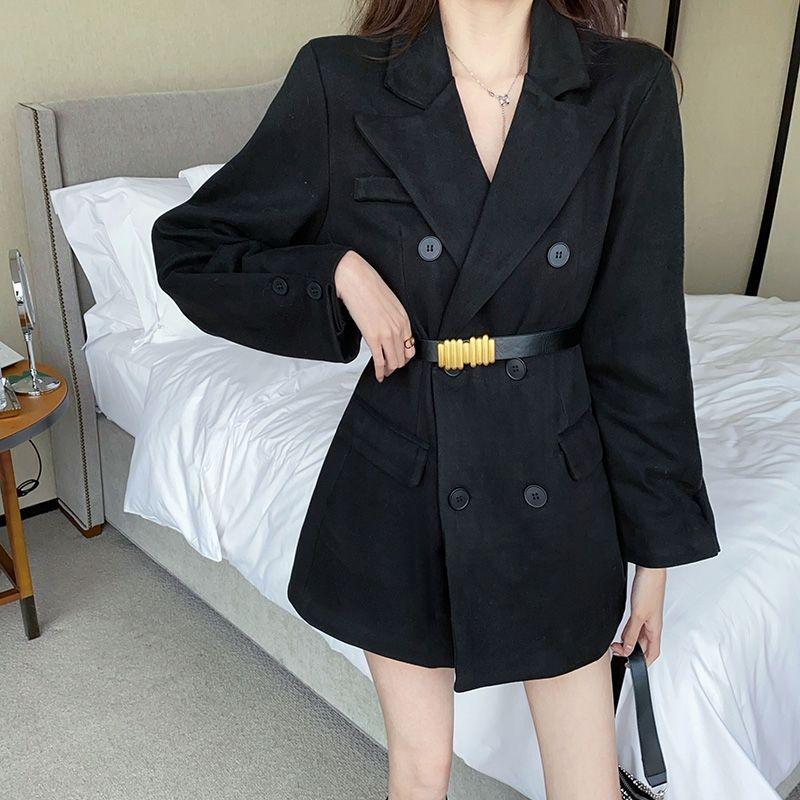 Retro Vintage Womens Ins Simple Unique Buckle Design Denim Pants Belt For Coats
