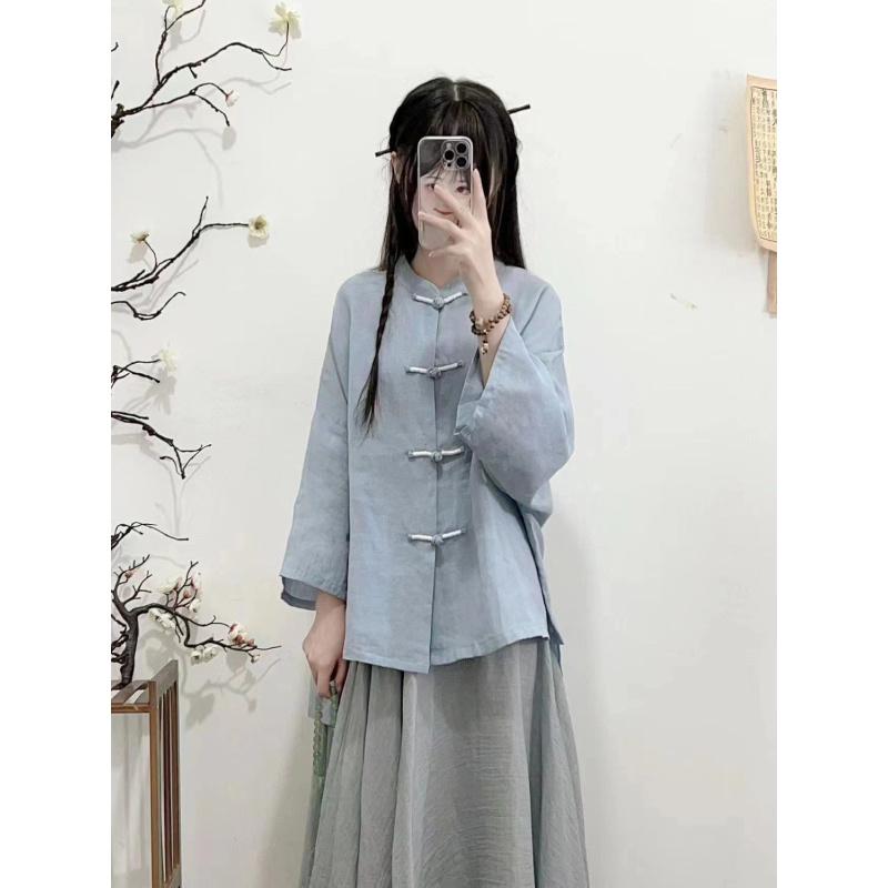 Damenbekleidung, verbesserter Hanfu-Tee-Künstler, professionelle Kleidung, Rock-Anzug