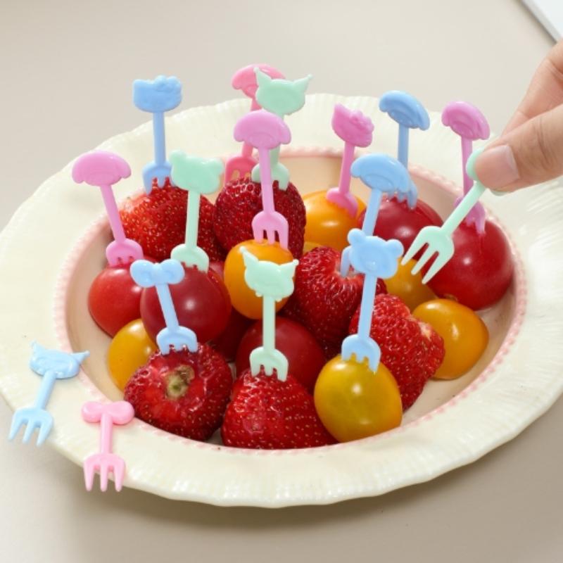 Forchettine da frutta da cartone animato Stuzzicadenti Simpatico animale Selezione cibo Mini decorazione per portapranzo Strumento integrativo alimentare per bambini