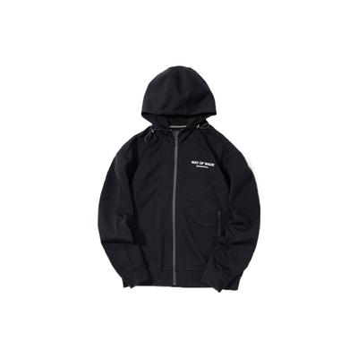 Li Ning Logo Print Kordelzug Kapuzen Langarm Jacke Herren Jacken Schwarz AWDS807-1
