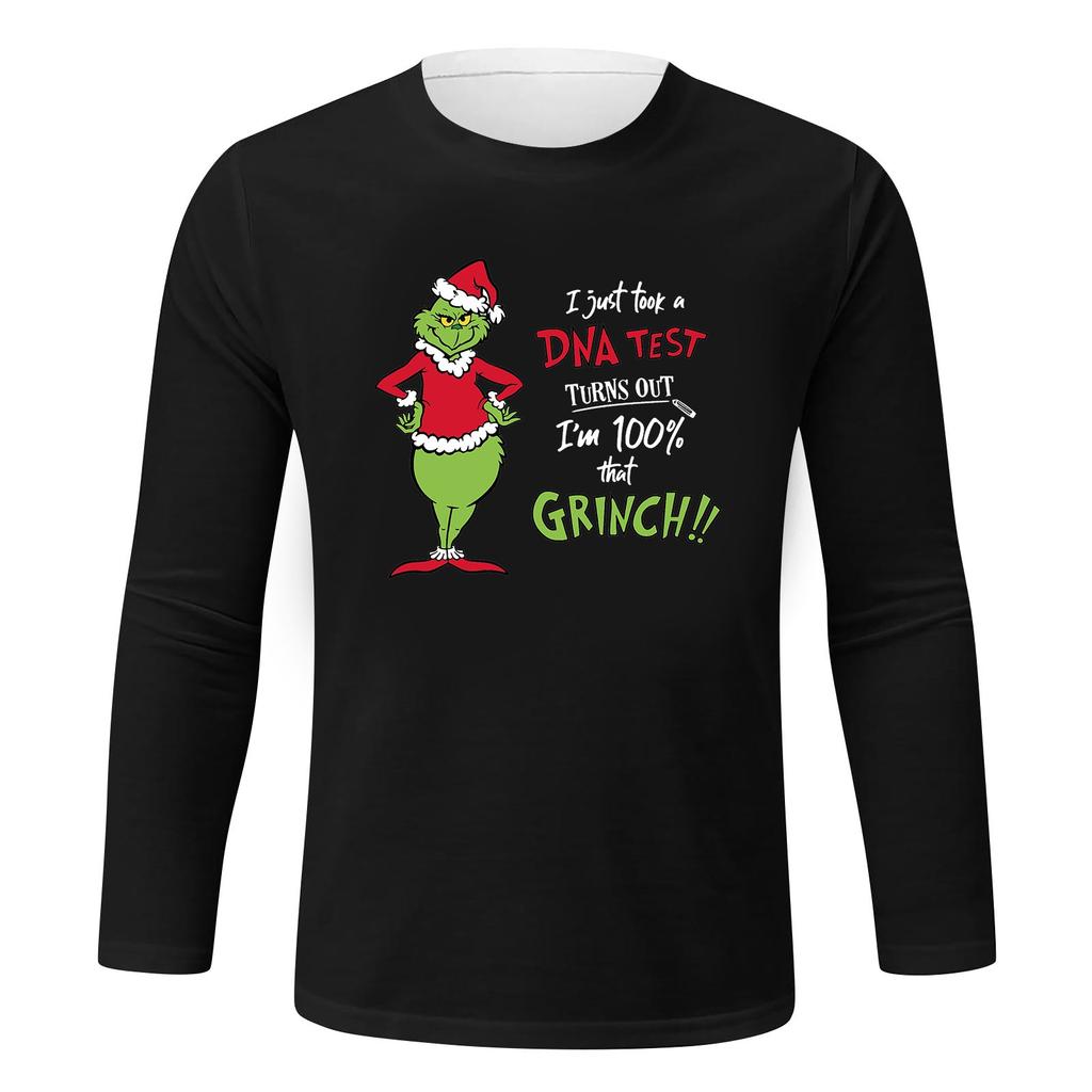 Pánské kulatý výstřih s dlouhým rukávem volné podzimní zimní topy móda vzor trička kreativní písmena retro tisk pouliční sporty ležérní topy