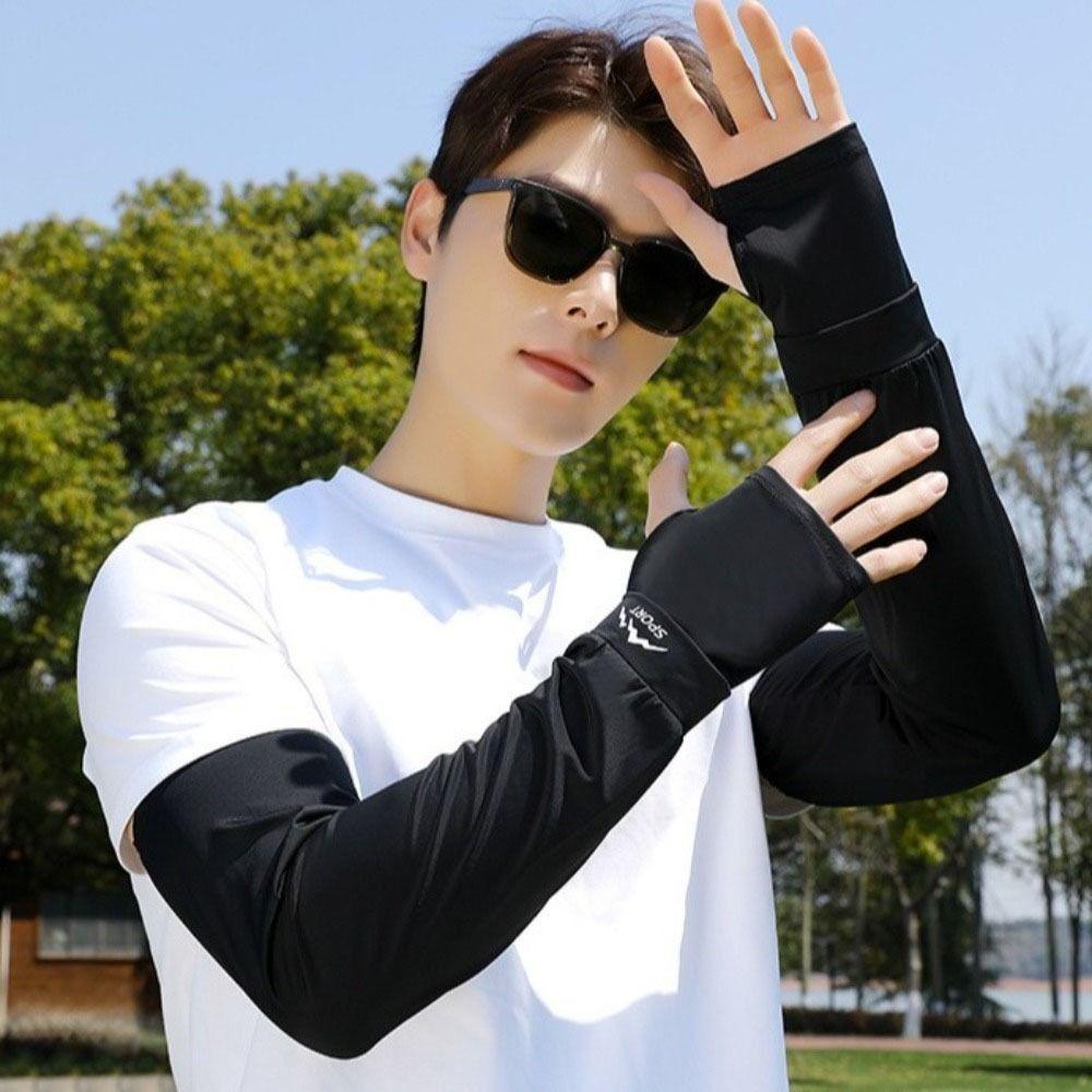 Loose Sunscreen Arm Sleeve Anti-UV Cycling Gloves Thin Ice Silk Sleeves  Women/men