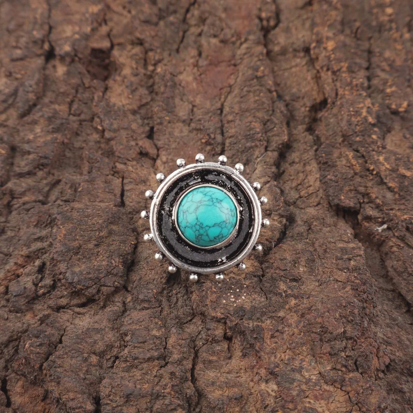 

Natural Blue Copper Turquoise 925 Sterling Silver New Cocktail Boho Ring Jewelry RR-49-34 15